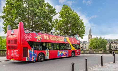 City Sightseeing hop on hop off bus tour, Bath, England